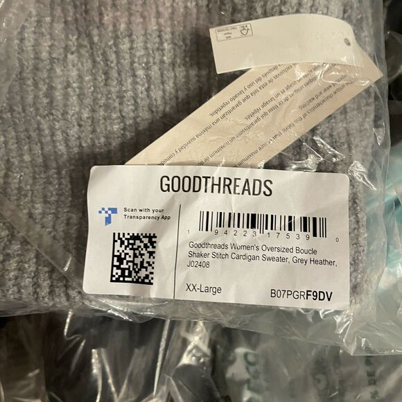 Womens Cardigan Sweater 2XL Gray Oversized Boucle Shaker Stitch - Picture 7 of 7